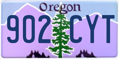 OR license plate 902CYT