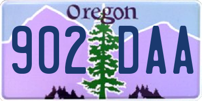 OR license plate 902DAA
