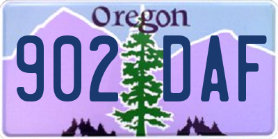 OR license plate 902DAF