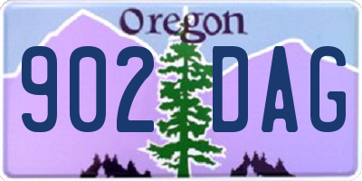 OR license plate 902DAG