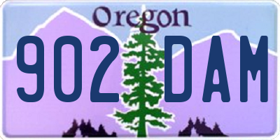 OR license plate 902DAM