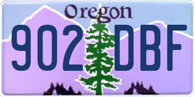 OR license plate 902DBF