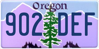 OR license plate 902DEF