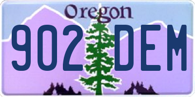 OR license plate 902DEM