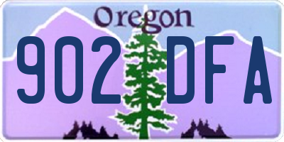 OR license plate 902DFA