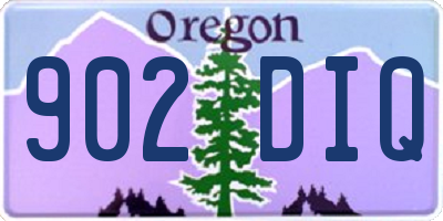 OR license plate 902DIQ