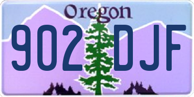 OR license plate 902DJF