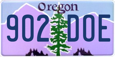 OR license plate 902DOE