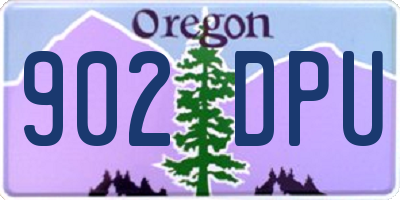 OR license plate 902DPU
