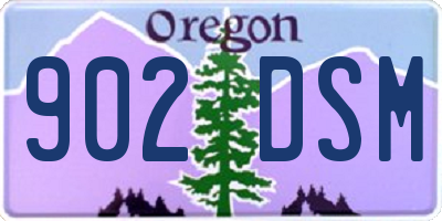 OR license plate 902DSM