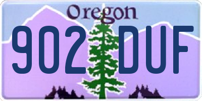 OR license plate 902DUF