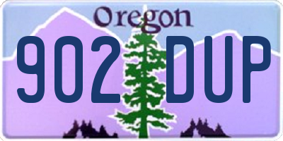 OR license plate 902DUP