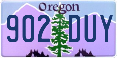 OR license plate 902DUY