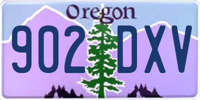 OR license plate 902DXV
