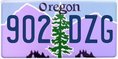 OR license plate 902DZG