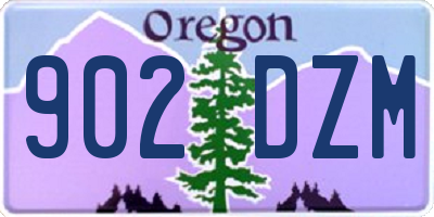 OR license plate 902DZM