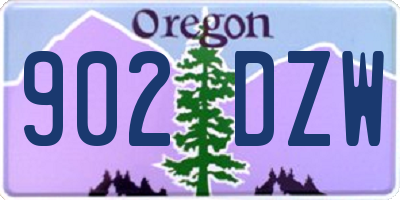 OR license plate 902DZW