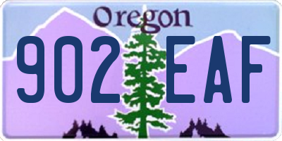 OR license plate 902EAF