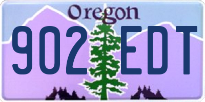OR license plate 902EDT