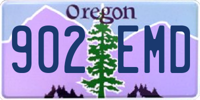 OR license plate 902EMD