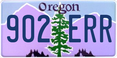 OR license plate 902ERR
