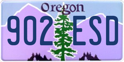 OR license plate 902ESD