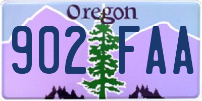 OR license plate 902FAA