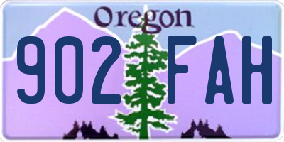 OR license plate 902FAH