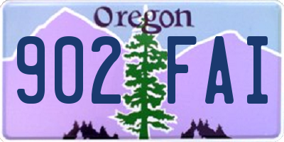 OR license plate 902FAI
