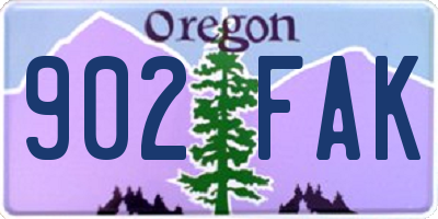 OR license plate 902FAK