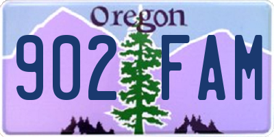 OR license plate 902FAM