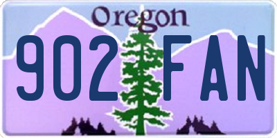 OR license plate 902FAN