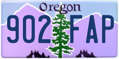 OR license plate 902FAP
