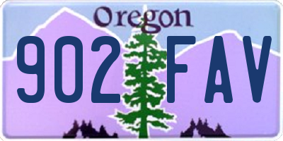 OR license plate 902FAV