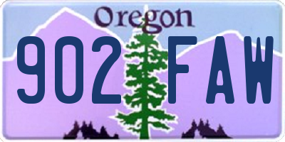 OR license plate 902FAW