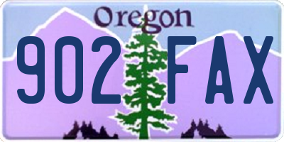 OR license plate 902FAX