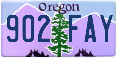 OR license plate 902FAY