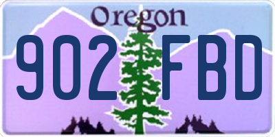 OR license plate 902FBD