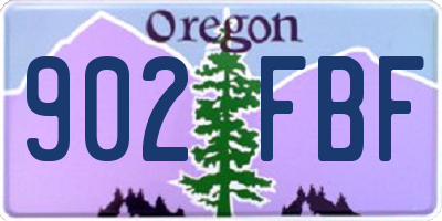 OR license plate 902FBF