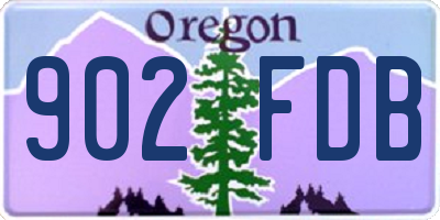 OR license plate 902FDB