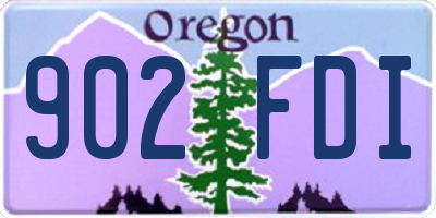 OR license plate 902FDI