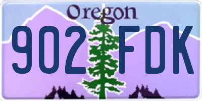 OR license plate 902FDK