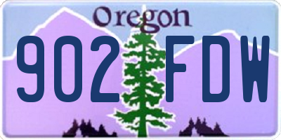 OR license plate 902FDW