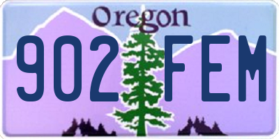 OR license plate 902FEM