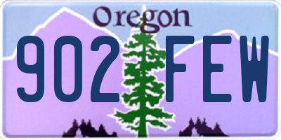 OR license plate 902FEW