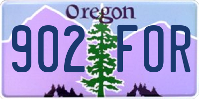 OR license plate 902FOR