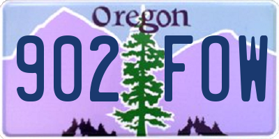 OR license plate 902FOW