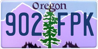 OR license plate 902FPK