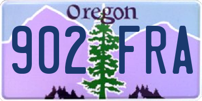 OR license plate 902FRA