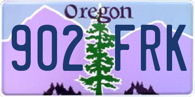 OR license plate 902FRK